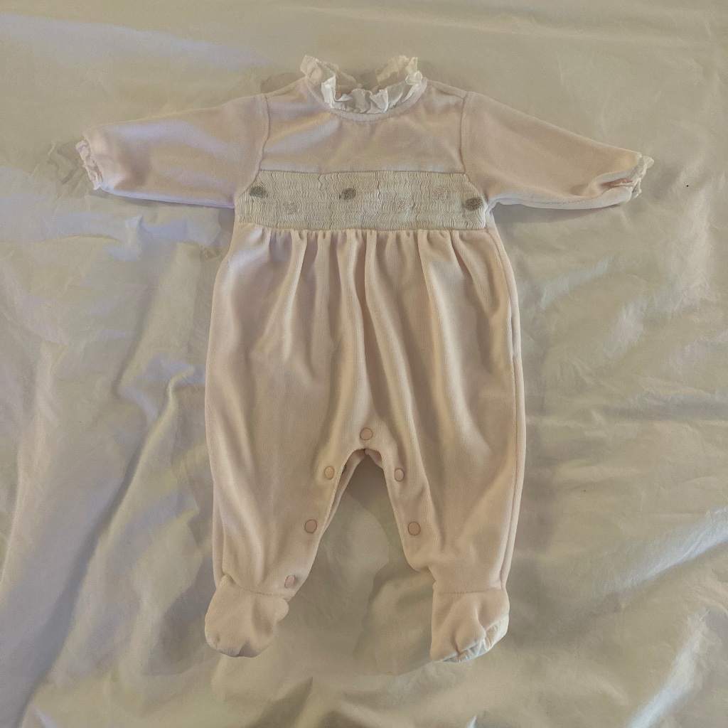 Tartine Et Chocolat Pink Hedgehog Velvet Playsuit